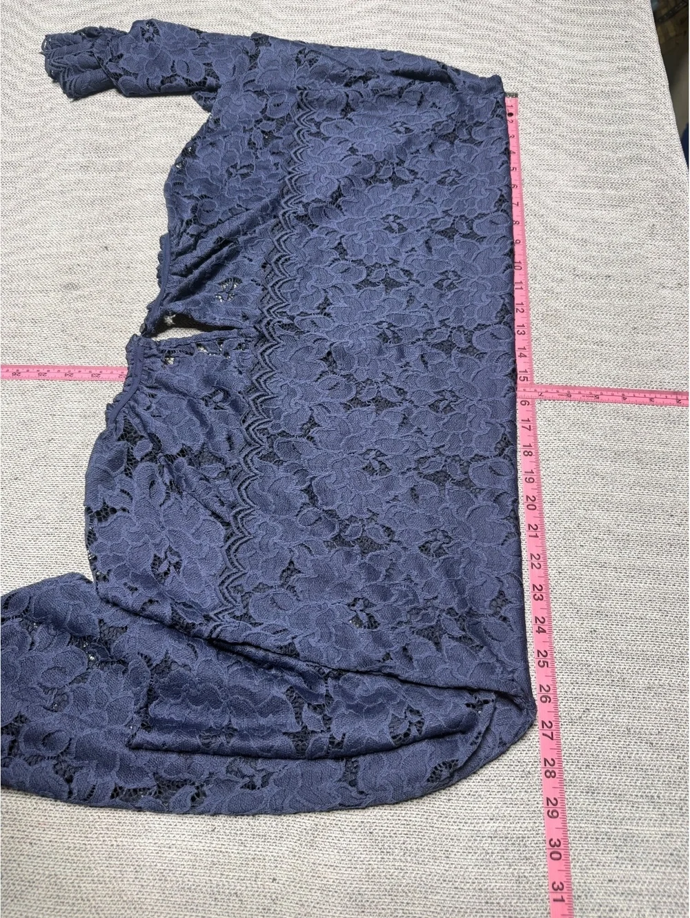 Free People Navy Blue Lace Long Sleeve Blouse XL